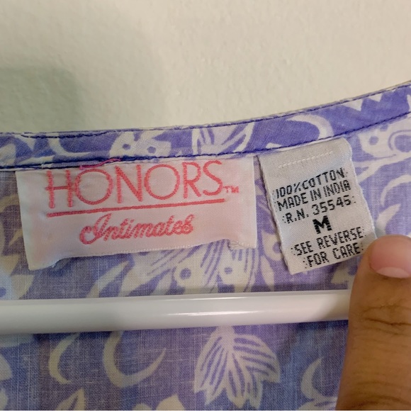 Vintage Honors Intimate Purple Patterned Jumpsuit Button Up Sleeveless Size M - Picture 7 of 7